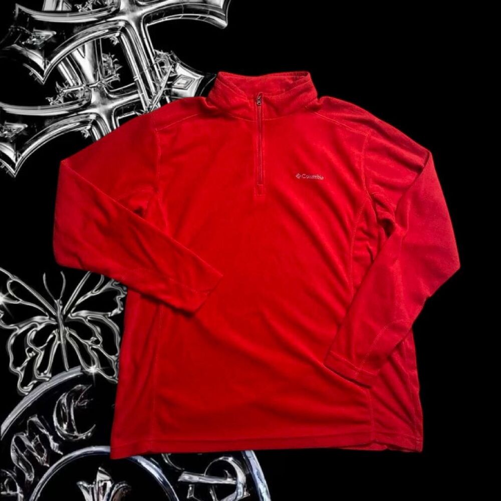 Red Columbia quarter zip sweatshirt
